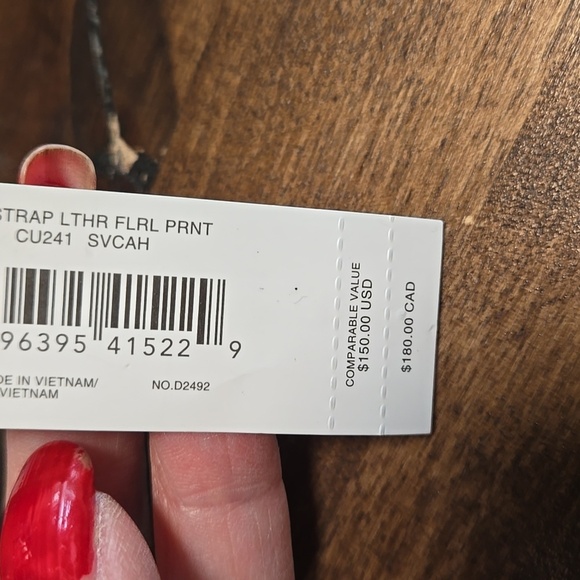 Coach New With Tags Cream Floral Strap Leather - Picture 5 of 7